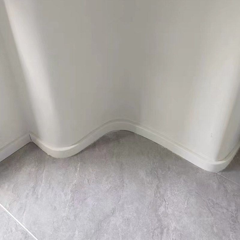 圆弧踢脚线定制颜色造型弧形地暖异型弯头转角白色平板实木地脚线