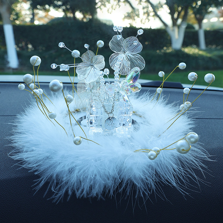 网红车载花朵蝴蝶中控摆台