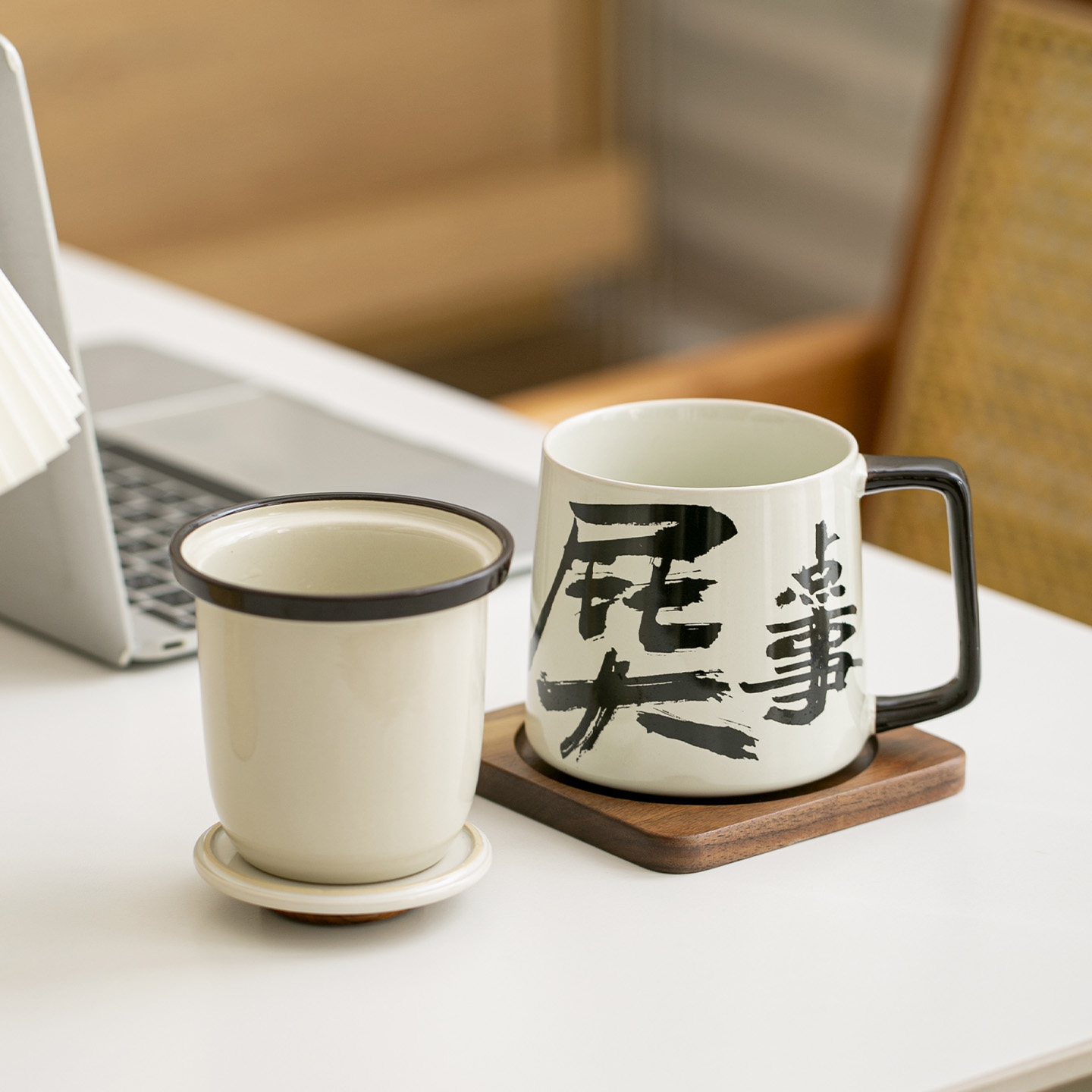 屁大点事泡茶杯家用陶瓷水杯