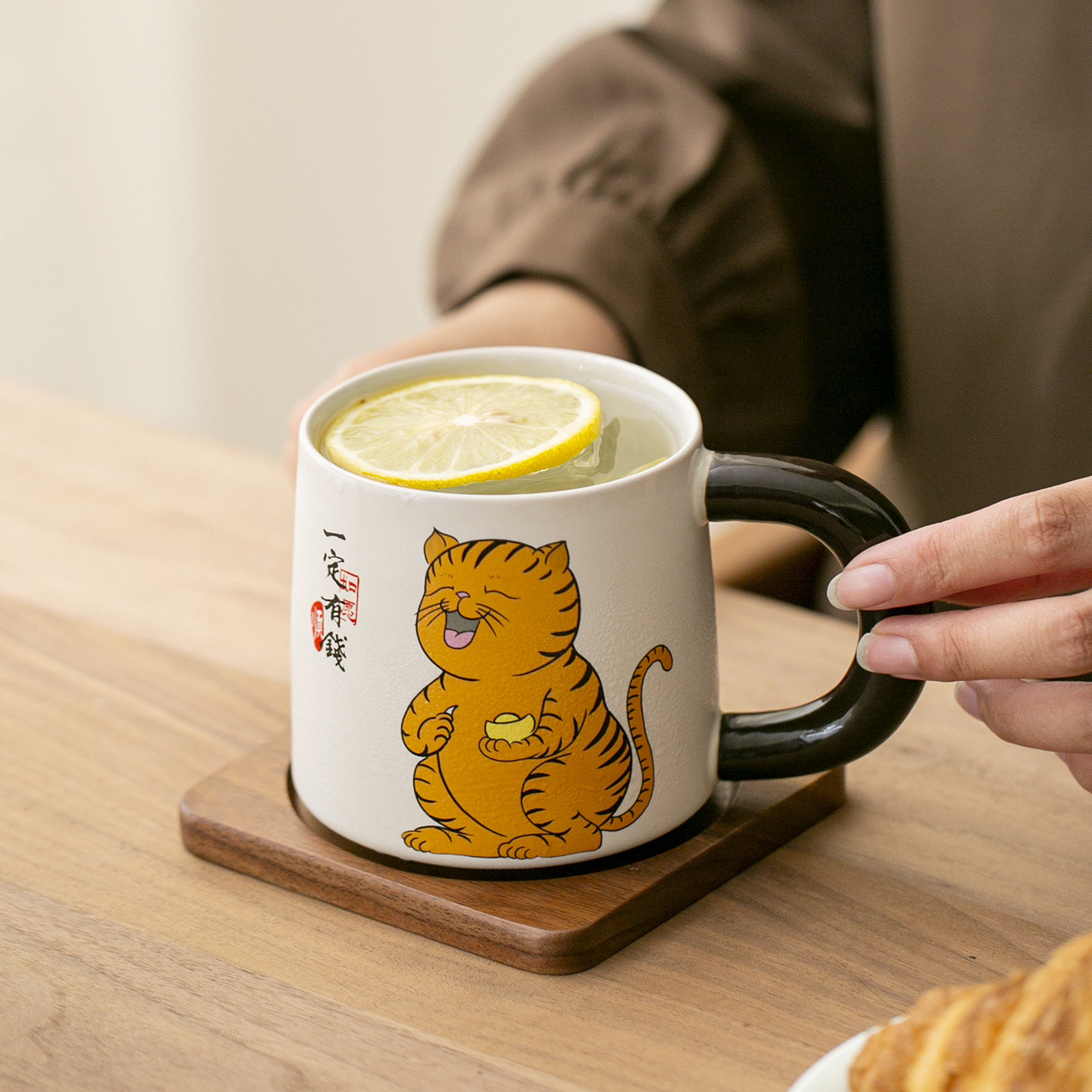 陶瓷茶杯个人专用办公室喝水杯可爱高颜值马克杯家用早餐杯饮料杯