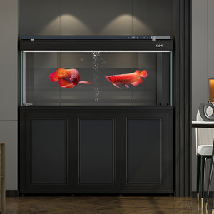 彩鲽彩蝶新款专业龙鱼缸超白玻璃干湿分离底过滤大型养鱼缸水族箱