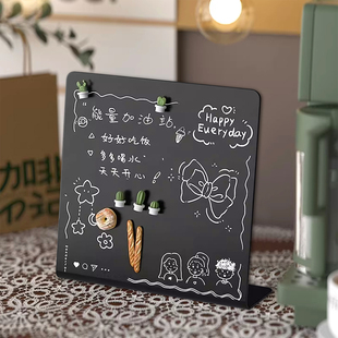 磁吸展示板台式桌面留言板手写小黑板展示牌冰箱贴金属板便签夹照片夹立牌备忘录提示板工位记事板台卡价格牌