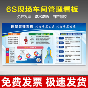 6s管理标识牌车间质量管理看板贴生产宣传栏标识贴仓库工厂品质安全生产管理提示牌目视化精益生产宣传栏定制