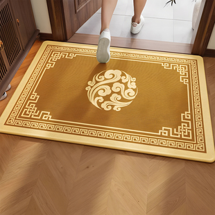 地垫2026新款入户门脚垫土黄色地垫轻奢地毯免洗耐脏可裁剪玄关垫