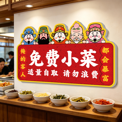 免费小菜提示牌自助区调料区指示