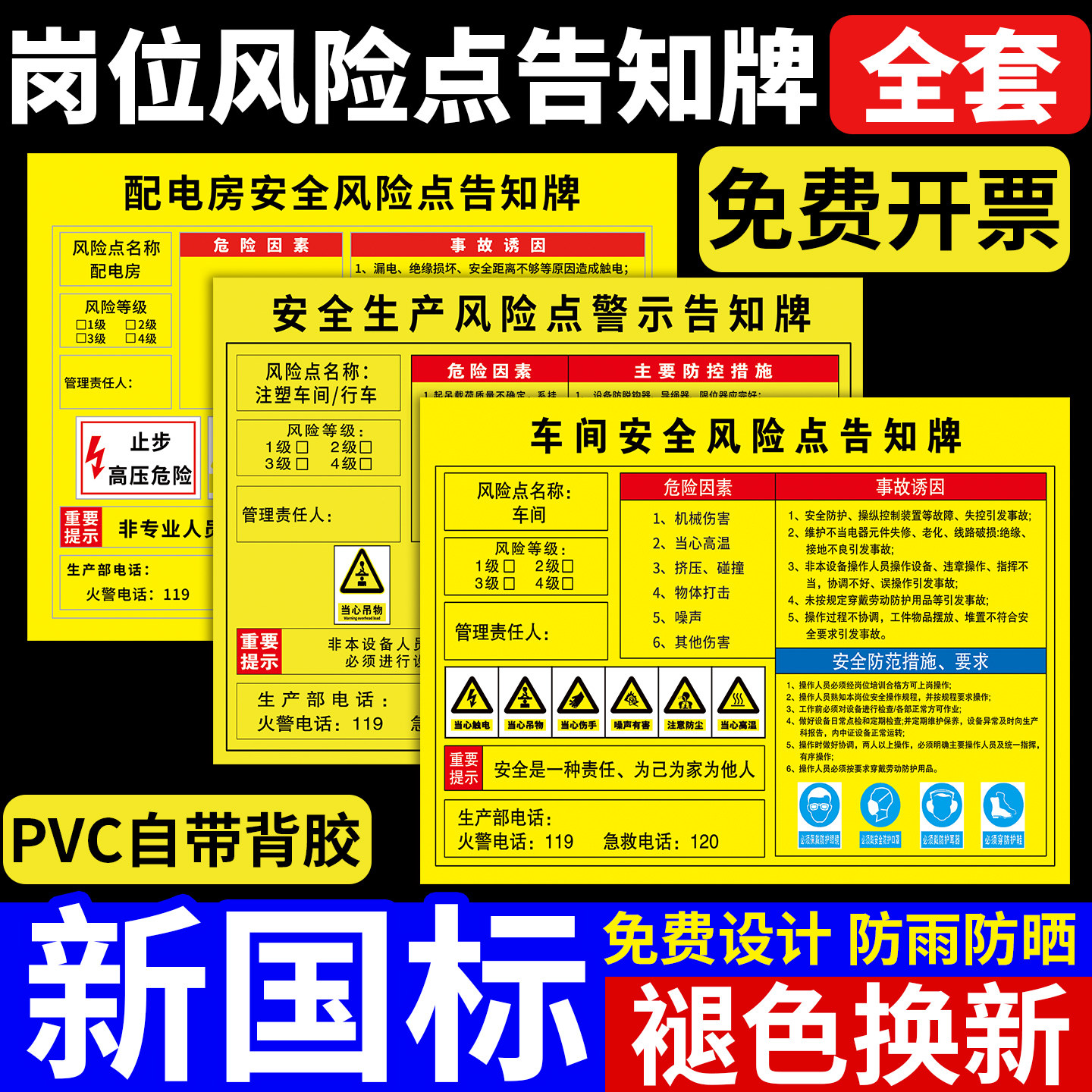 安全风险点告知牌岗位风险卡标识