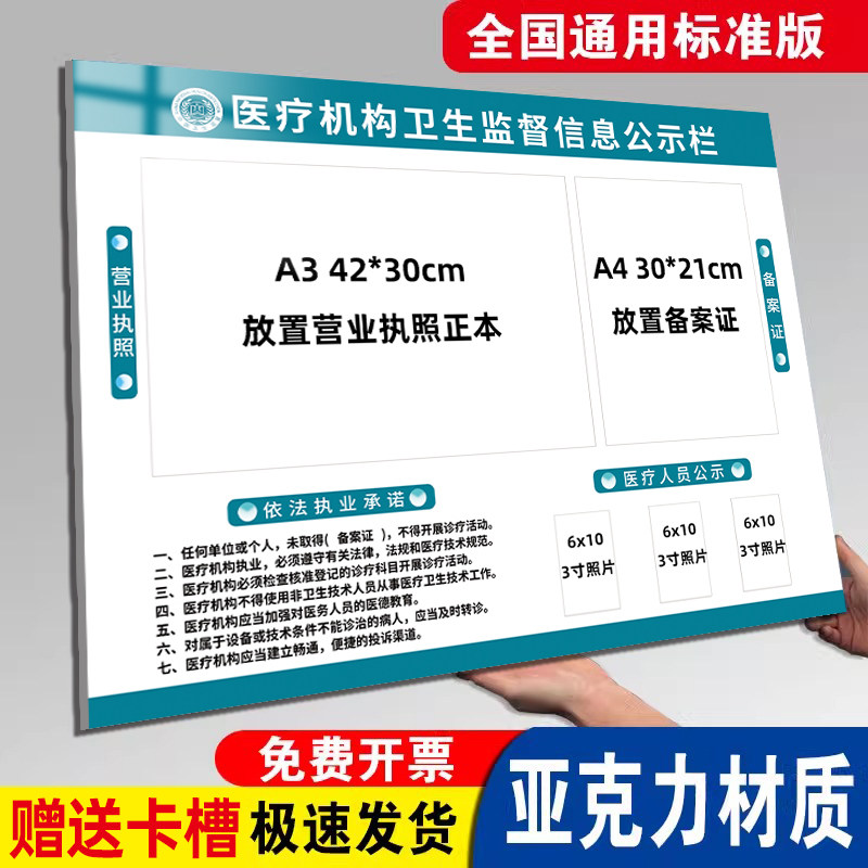 医疗机构卫生监督信息公示栏墙贴