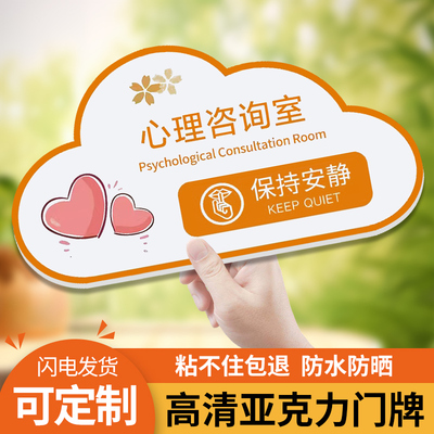 心理咨询室门牌心理咨询室布置咨询室门牌提示宣泄箱疏导室放松解压标志牌心理健康门牌贴纸沙盘室定制亚克力