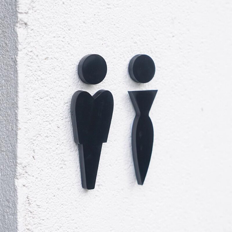 男女卫生间标识牌洗手间门牌标志牌男女厕所标识指示牌门贴公共卫生间创意男厕女厕告示牌简约立体公厕标牌