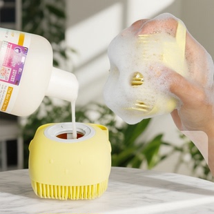 宠物洗澡刷长柄狗狗方形除臭狗用硅胶按摩刷抑菌清洁用品宠物区