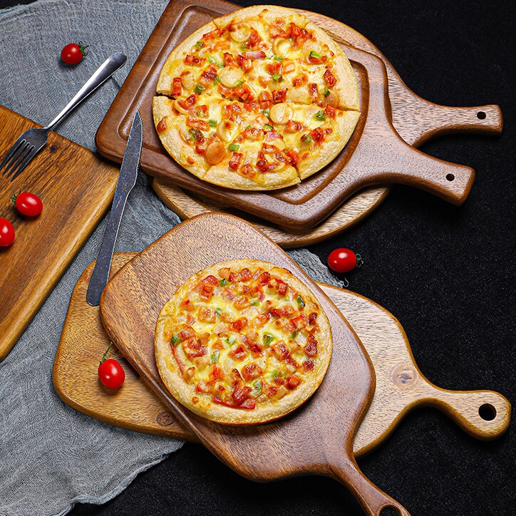 实木质披萨盘托盘寿司菜盘家用盘子餐盘面包板西餐专用牛排板菜板