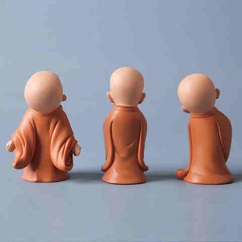 迷你禅意小和尚禅意摆件古风办公室茶桌面装饰中国风课桌书房礼c8