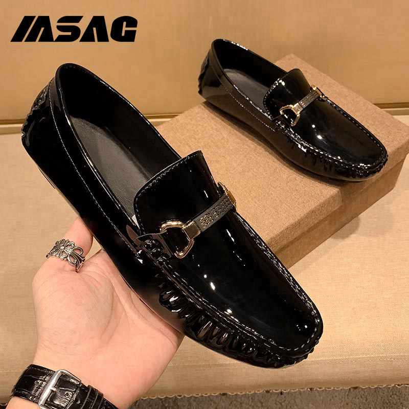 豆豆鞋男韩版驾车鞋夏季透气男鞋漆皮英伦单鞋休闲皮鞋懒人鞋船鞋