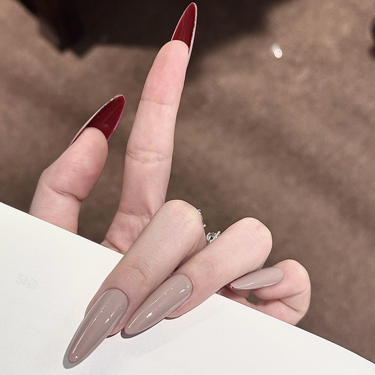 CL红底双面显白优雅高级气质显白手工制作穿戴甲