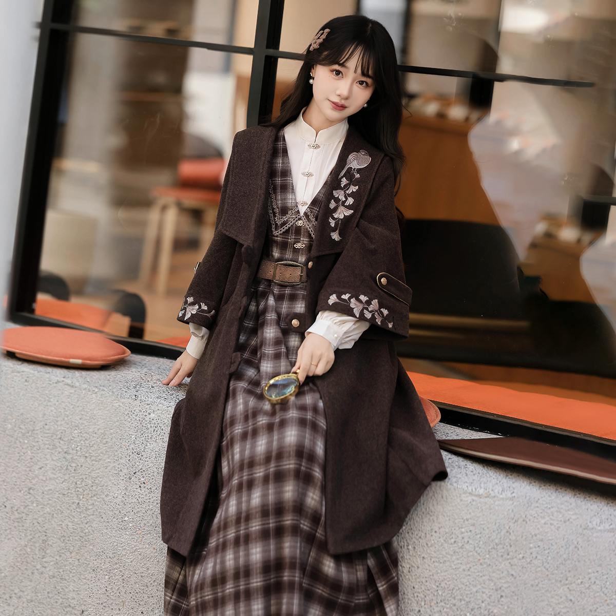 雾里有江馆银杏词加厚毛