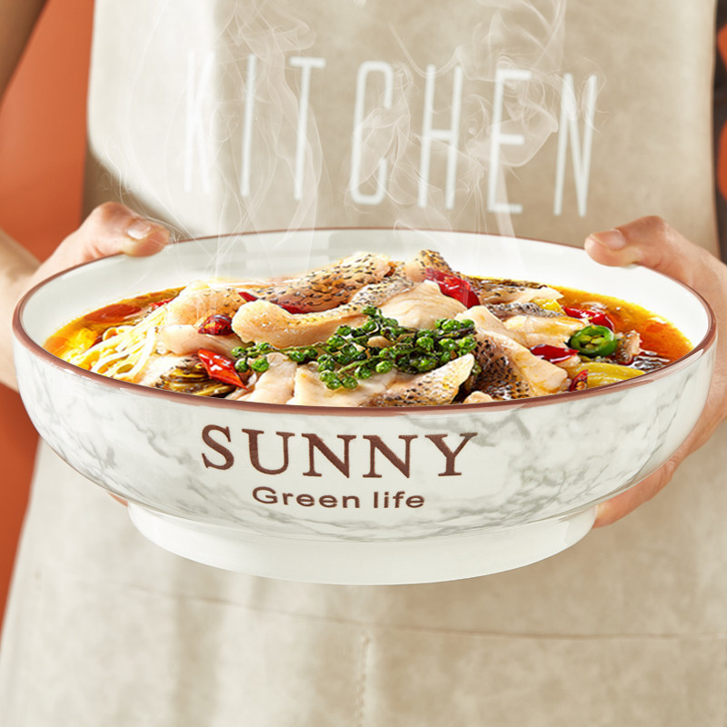 陶瓷大汤碗家用高颜值釉下彩中式大号面碗酸菜鱼水煮鱼大容量汤盆,餐饮具,碗,淘宝优惠券,粉丝福利购,淘宝优惠卷