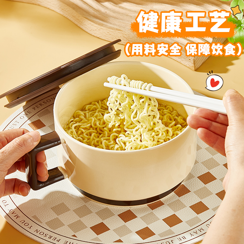 名安陶瓷釉下彩可微波带盖泡面碗