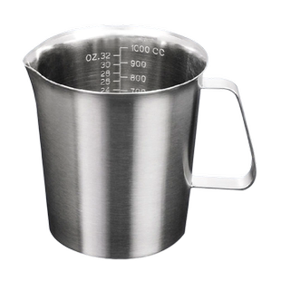 优质304不锈钢量杯广口带刻度量杯带手柄烧杯 500-700-1000-1500-2000ml 厨房家用 烘培量杯 奶茶店专用