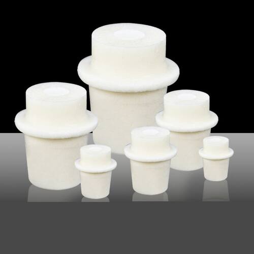 锥形瓶硅胶塞带孔单砂芯塞 抽滤瓶塞21-24-25-27-28-30-31-33-34-37-38-41mm耐高温酸碱气体过滤塞 玻璃瓶塞