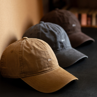 白川日系纯棉深顶棒球帽女低饱和色系超好看水洗做旧鸭舌帽男帽子