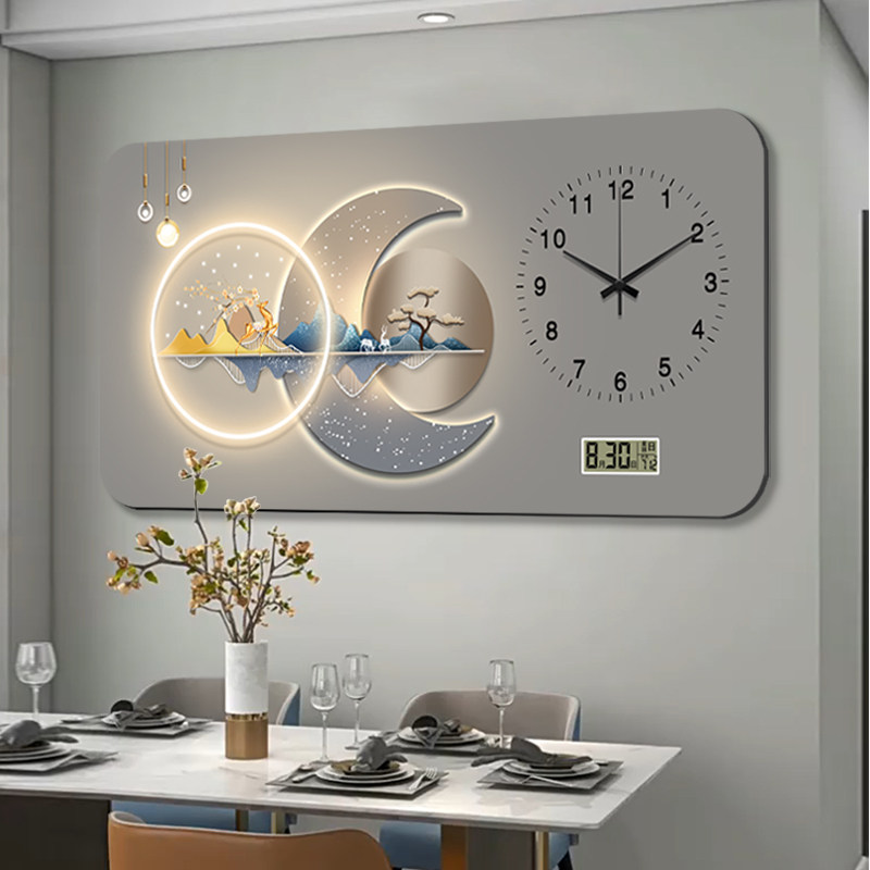 现代轻奢万年历大尺寸带钟表电表箱装饰画遮挡配电箱电闸盖板挂画,家居饰品,现代装饰画,淘宝优惠券,粉丝福利购,淘宝优惠卷