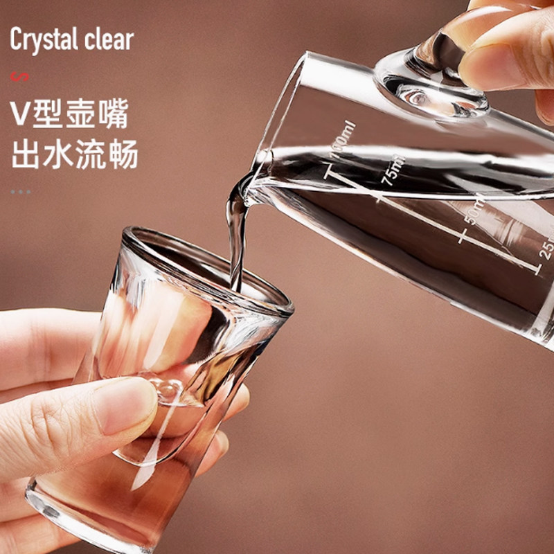 白酒分酒器带刻度玻璃小酒杯套装红酒醒酒器倒酒壶量酒器家用酒具图片