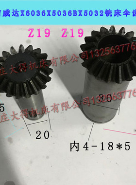 鲁南威达X6036X5036BX5032X6032铣床伞齿轮Z19/z19内4-18*5