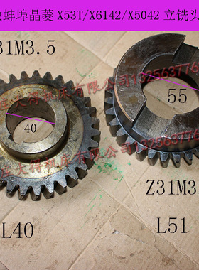 安徽蚌埠晶菱X53T/X6142/X5042立铣头斜齿Z31M3.5孔55L51孔40L40