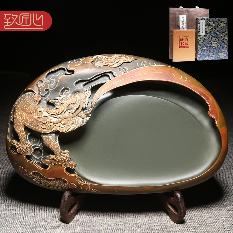 匠心名師歙硯附證書禮盒