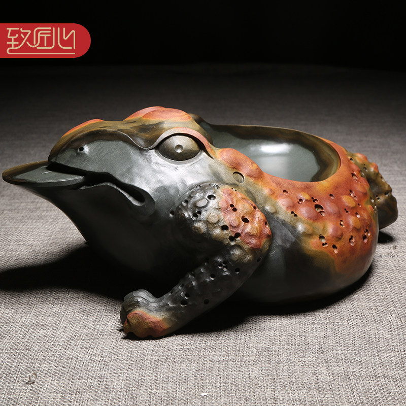 名师名砚/匠心非遗歙砚大师作品/金蟾献瑞/手工立体浮雕老坑金晕籽料砚台文房高档摆件送礼佳品收藏名砚