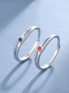 饰品滴胶镶钻镂空日韩风小众对戒