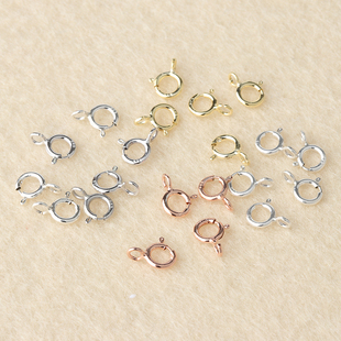 靓翁翁开口弹簧圈s925配件圆形弹簧扣金属弹簧圈方便安装开口圆环