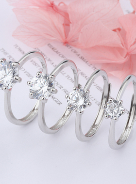 靓翁翁女S925纯银日韩六爪女戒指