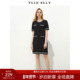 ELLY 衣衫 妙影小香风撞色连衣裙2025夏季 YLLE 新款 黑白条纹针织裙