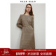 印花高腰中长款 YLLE 裙子 妙影复古连衣裙女2025秋季 新款 ELLY 衣衫