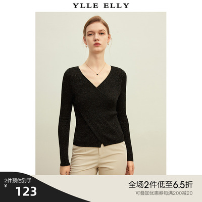 YLLEELLY优雅V领不规则下摆