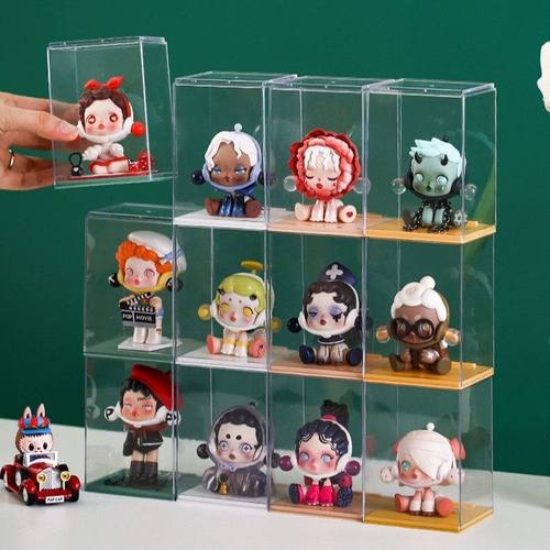 盲盒收纳展示架透明亚克力单个柜子萌粒手办收纳盒乐高防尘展批发