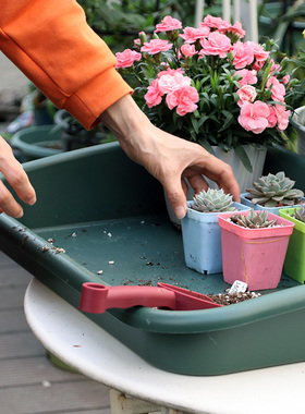 多功能园艺托盘防水家庭操作垫多肉植物换盆翻土换土垫种植花垫