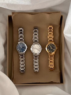 韩国代购 staccato简约气质高级感职业风春夏新款圆表盘钢链手表