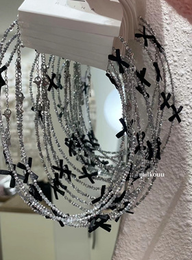 韩国reina水晶串珠蝴蝶结项链