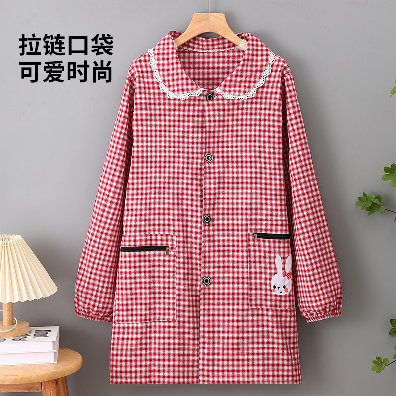 罩衣女外穿厨房家用长袖围裙棉布做饭防油透气上班干活大人工作服,家庭/个人清洁工具,围裙,淘宝优惠券,粉丝福利购,淘宝优惠卷