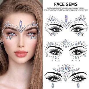 3D Rhinestone Face Sticker Festival Party Glitter Diamond Ma