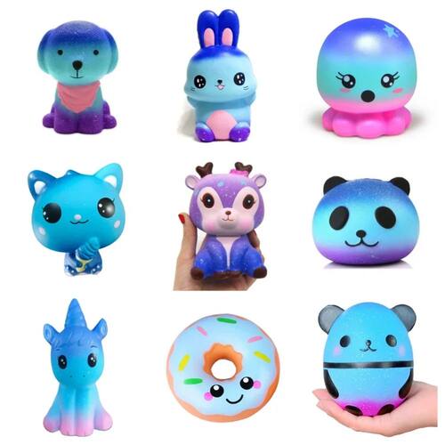 Squishy Blue Dream Starry Sky Unicorn Dog Panda Squeeze Stre