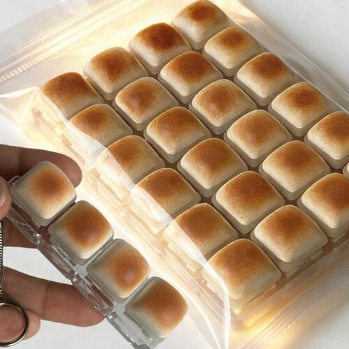 Caramel Bread Design Fidget Keychain Keys Button Keycap Fing