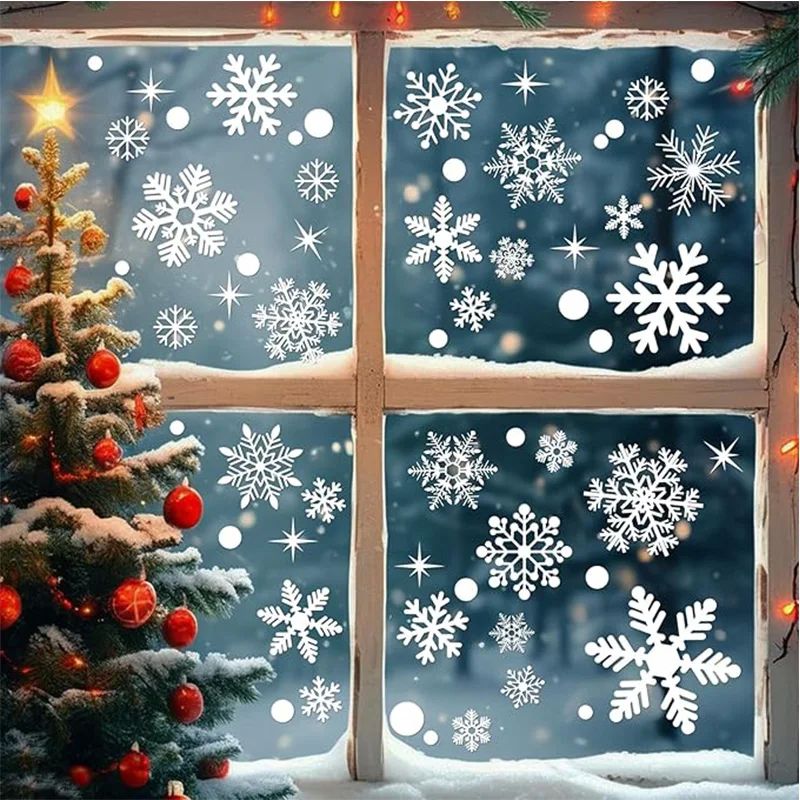 20X30CM Christmas Decor Window Snowflake Stickers Glass Wind