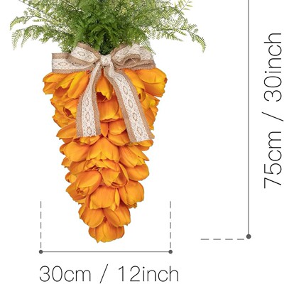 Easter Decoration Tulip Carrot Shape Wreath Pendant Mother D