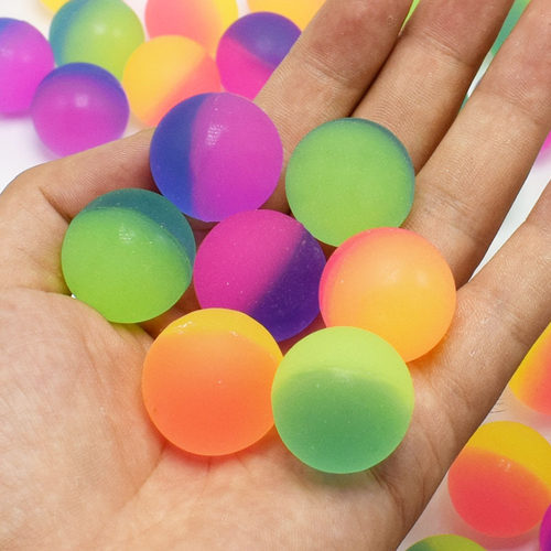 10/20Pcs 25mm Mini Rainbow Two-color Scrub Elastic Ball Toy