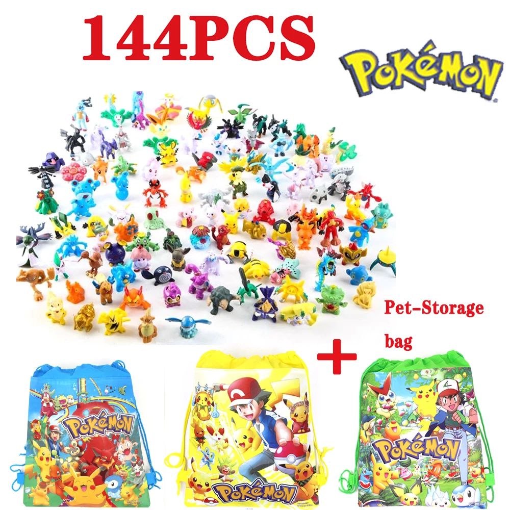 144 Style Pokemon Figure Toys Anime Pikachu Action Figure Mo