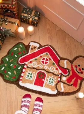 Christmas Welcome Doormat Non-slip Soft Absorbent Bathroom F
