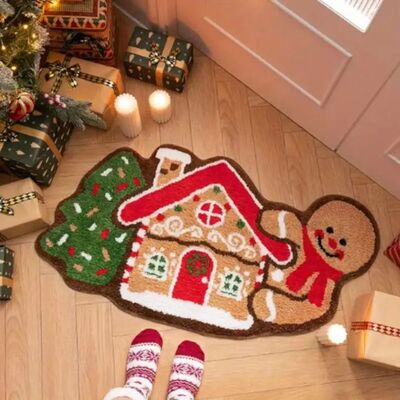 Christmas Welcome Doormat Non-slip Soft Absorbent Bathroom F